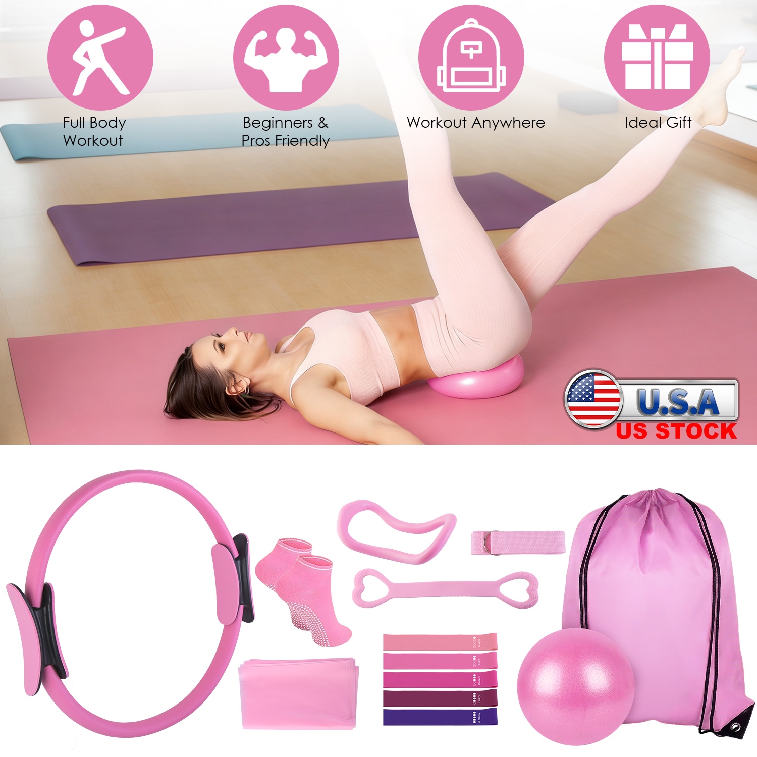 USA STOCK 14Pcs Pilates Ring E - Pilates Toning Ball incelemesi ve fiyatı